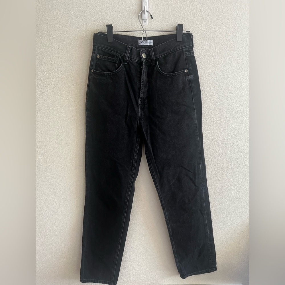 ZARA Dark Grey Straight Leg Jeans